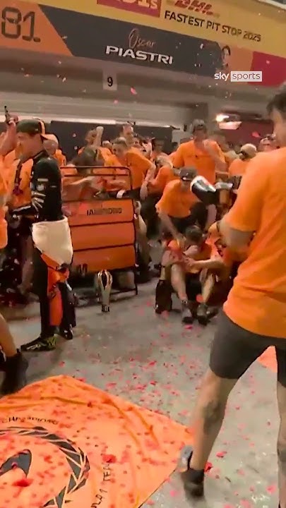 Party time for McLaren! 🍾 #f1 #mclaren #shorts