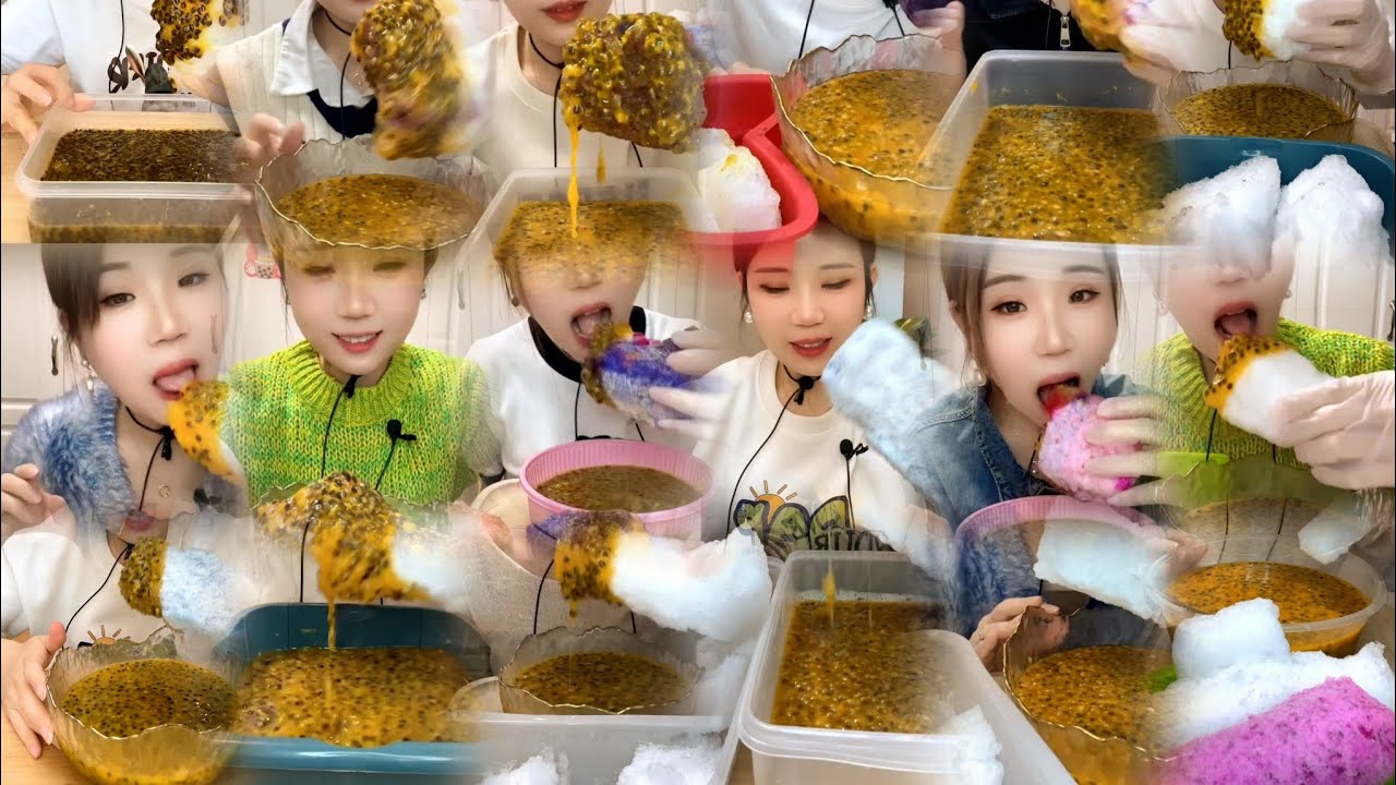 YY ICE DIPPED IN PASSION FRUIT EATING ASMR COLLECTION 