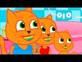 Familia de Gatos - Sonrisa Arcoiris Caramelo Dibujos Animados Para Niños