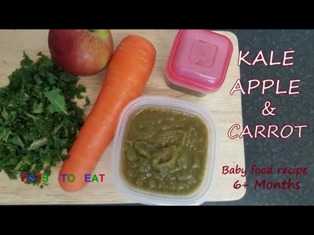 Carrot Pear Kale Baby Food, Organic Baby Puree