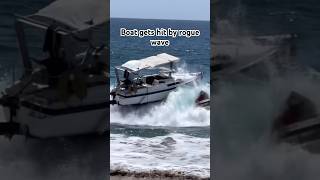 Boat gets hit by rogue wave #shorts #funny #boat