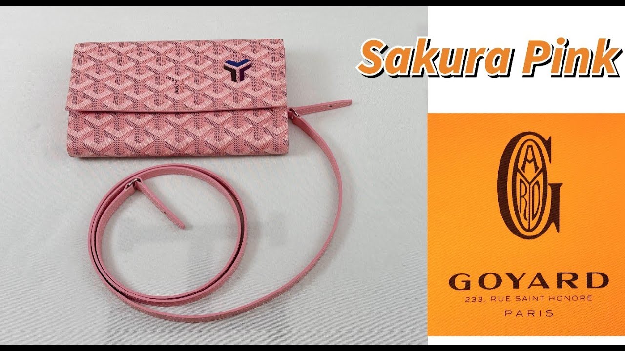 Goyard Sakura Pink Goyardine Canvas and Vauzelles Calfskin Varenne  Continental Wallet with Chain. 