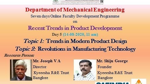 Faculty Development Programme on Recent Trends in Product Development_day 5 Session 1