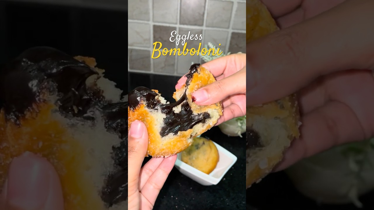Eggless Bomboloni || Chocolate / Nutella filled doughnuts 🍩