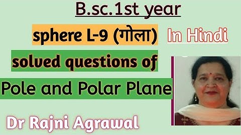 #9: Sphere | three dimensional geometry |B.sc part 1st |B.sc 1st year |Dr.Rajni Agrawal