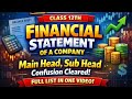 CLASS 12 | Financial statement of a company #financialstatement #class12 #balancesheet #accounts #12