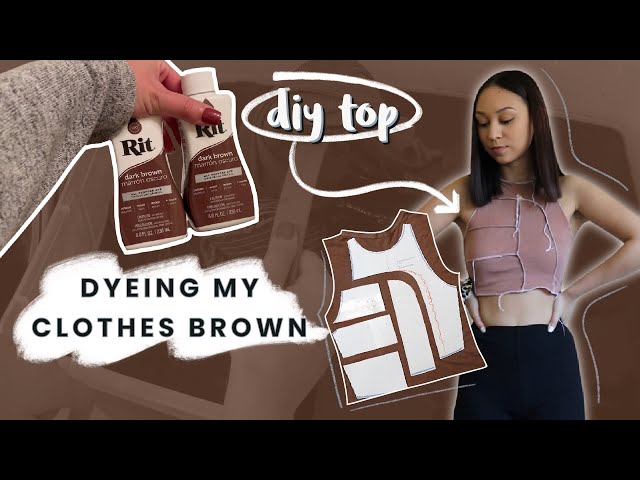 Dyeing my Clothes Brown + DIY Exposed Patchwork Top Clothing Flip