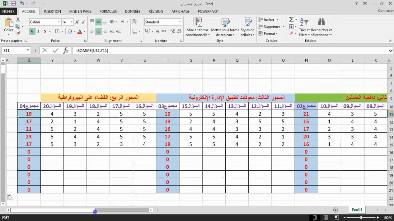 كيفية تفريغ الإستبيان