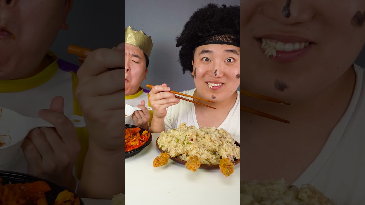 острая лапша вызов | Веселая острая жареная курица короля и нищего ASMR MUKBANG 