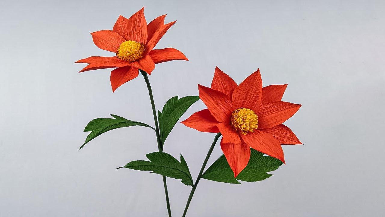 How To Make Mexican Sunflower Paper Flower From Crepe Paper Crafts how-to-make-mexican-sunflower-paper-flower-from-crepe-paper-crafts