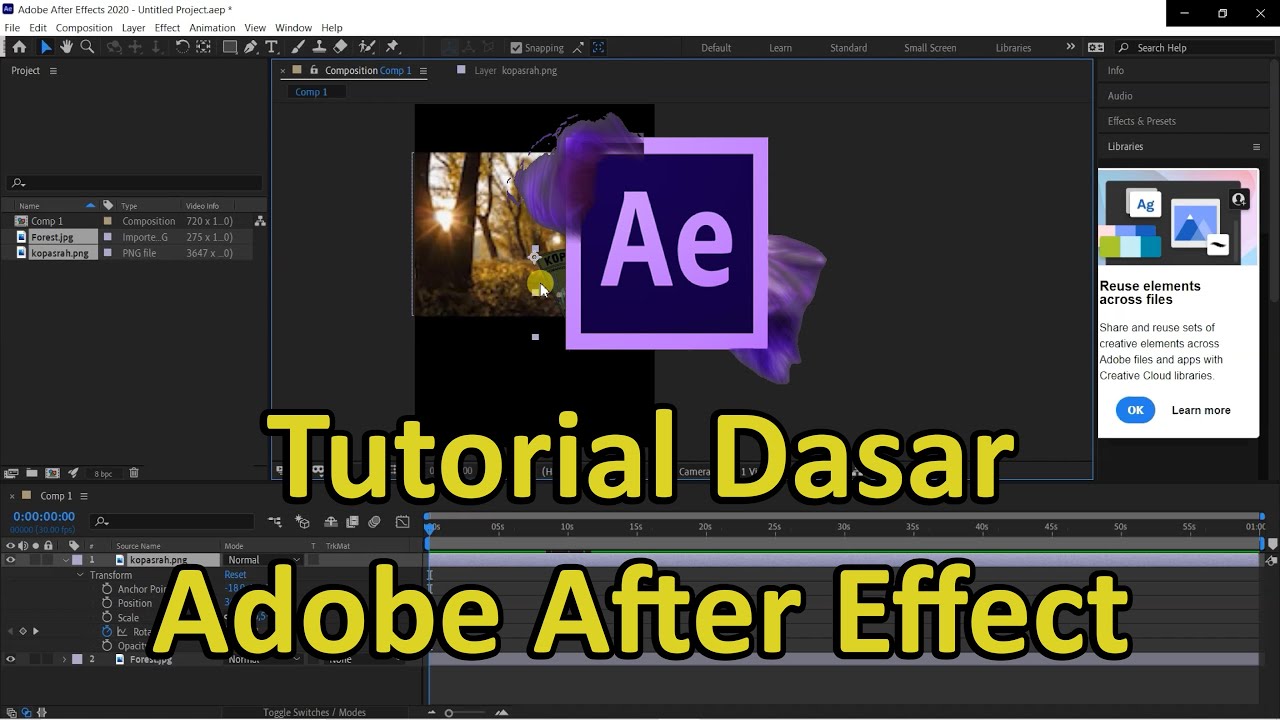 Tutorial Dasar Adobe After Effect Untuk Pemula - YouTube