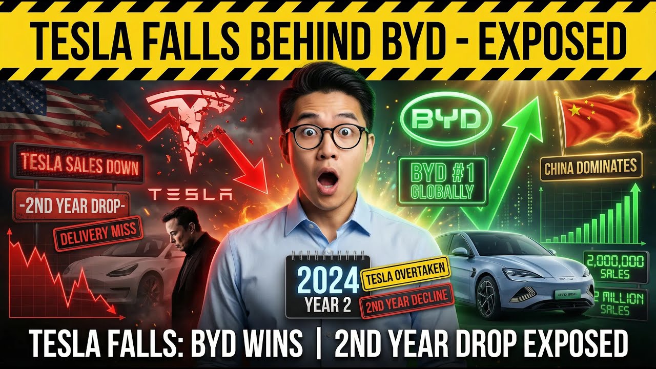 Tesla Falls Behind China’s BYD as Vehicle Sales Drop for Second Year