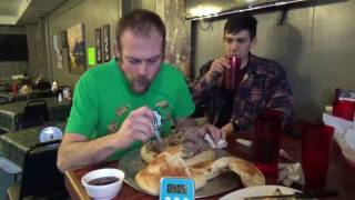 Huge Food Challenge 7lb burger! Killer vs Mean gene
