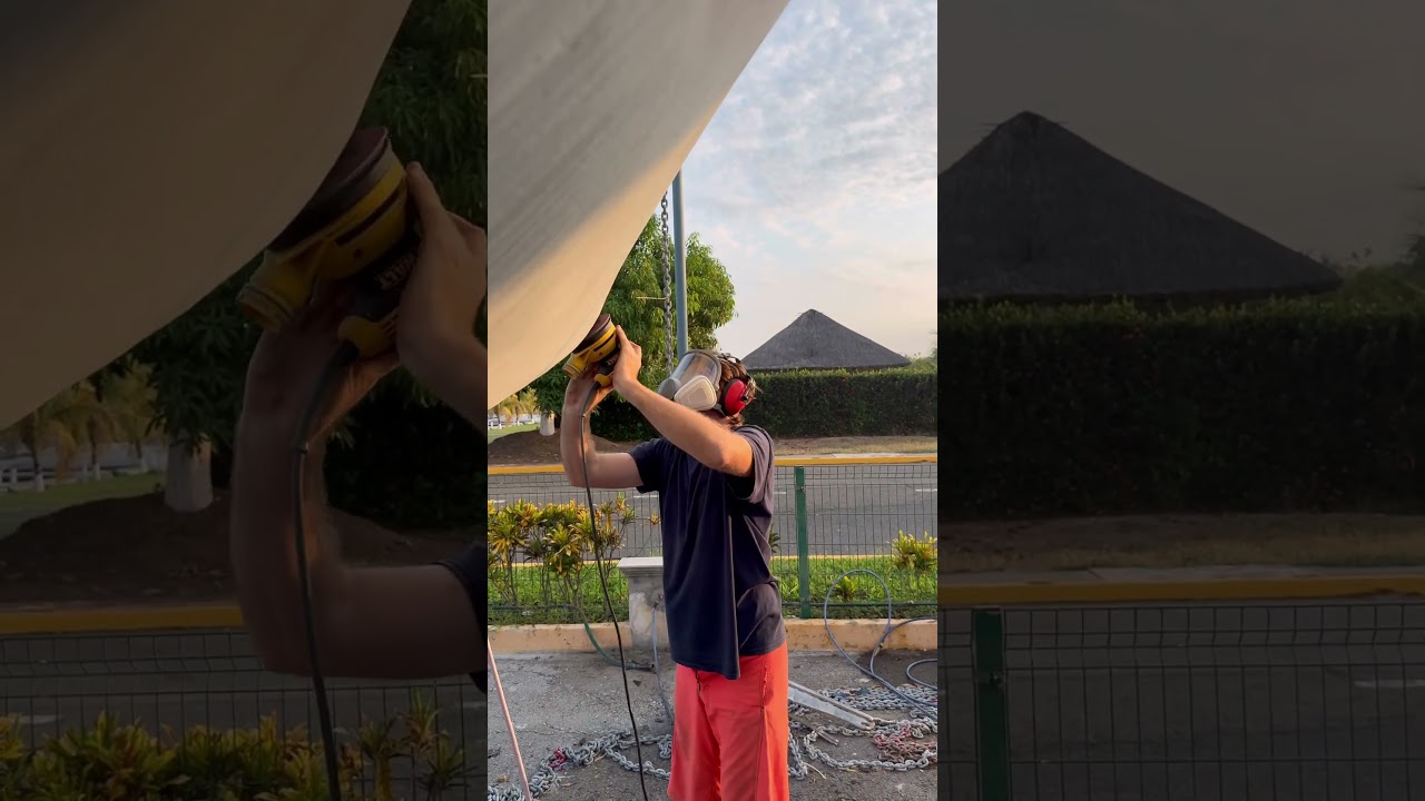 More boat work in exotic locations! #diysailboat #boatlife #bottompaint #gettingsplashready
