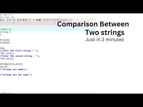 program to Compare two Strings | with strcmp() and without strcmp() function / c language tutorial