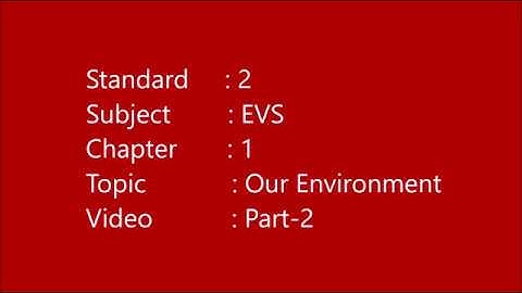 Class 2 EVS Chapter 1 Our Environment Part 2