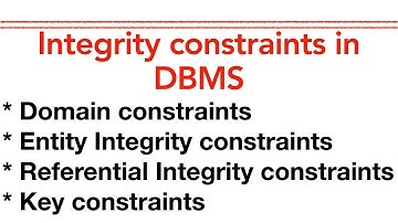 Integrity Constraints in DBMS