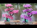 Bonsai sakura dari plastik kresek | DIY Cherry blossom from Plastic bag