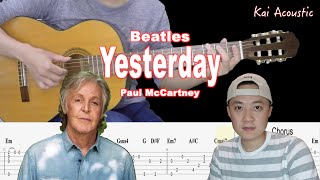 Yesterday(The Beatles Paul McCartney) | Fingerstyle Guitar TAB