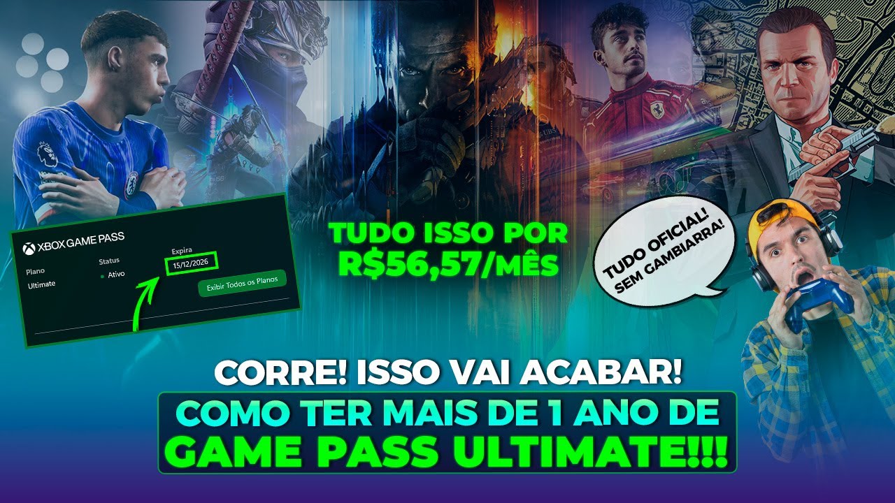 CORRE! 1 ANO DE GAME PASS ULTIMATE POR R$ 56,57/MÊS — TODOS ESSES JOGOS E NOVIDADES POR ESSE PREÇO!