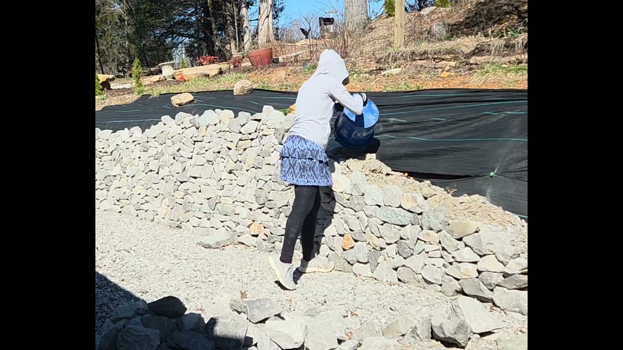 Backfilling the Wall by Hand | Gravel & Bucket