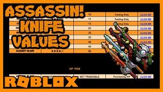ROBLOX ASSASSIN VALUE LIST 2018 *NOVEMBER*