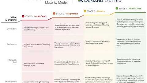 Video Marketing Maturity Model
