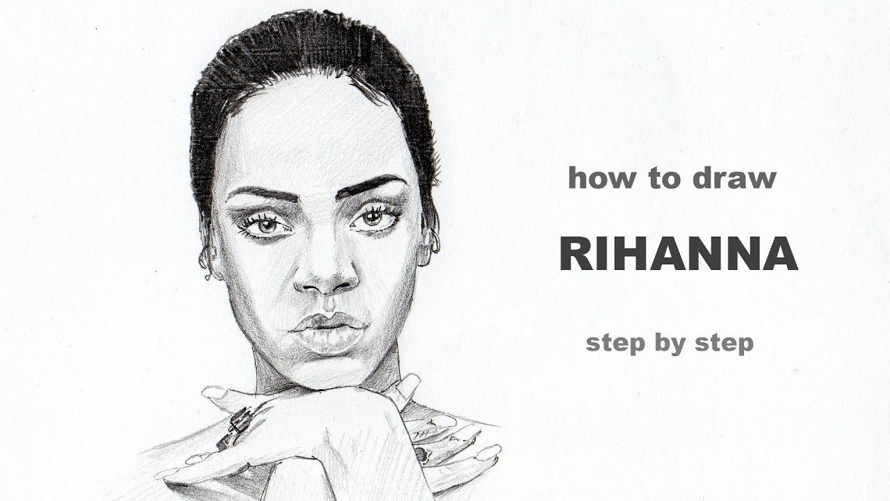 how to draw rihanna step by step rihanna drawing tutorial
