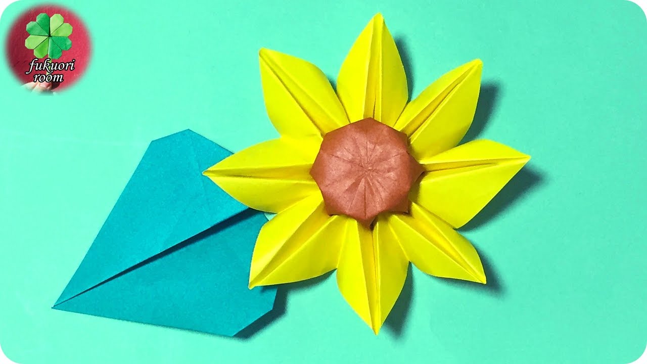 折り紙 ひまわり の立体的で可愛い折り方 夏の花 Fukuoriroom Youtube