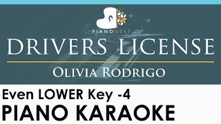 Video thumbnail of "Olivia Rodrigo - drivers license - Even LOWER Key -4 (Piano Karaoke Instrumental)"