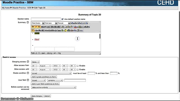 Moodle 2.4 - Using the WYSIWYG Editor