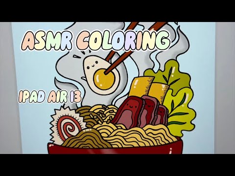 ASMR COLORING FOOD 🥘🌸🎀💛IPAD AIR