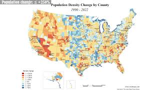 America's Shifting Landscape: County Population Density Changes (1990-2022)