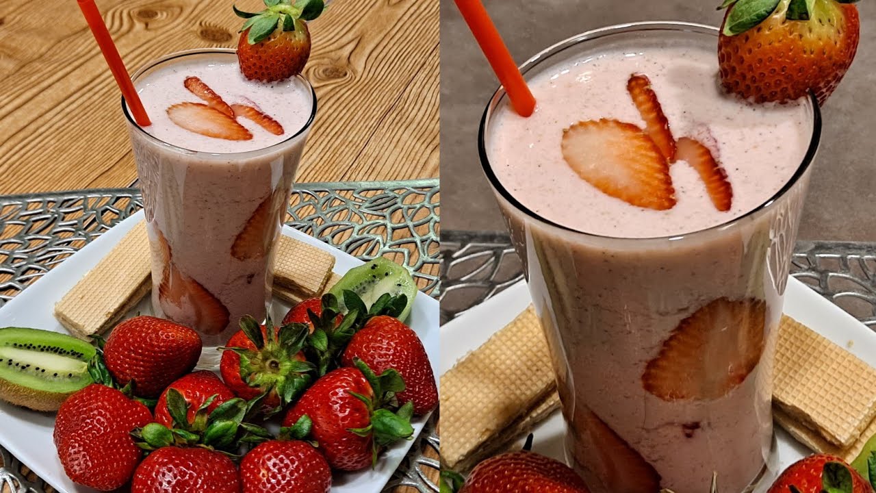 Strawberry Kiwi Healthy MilkShake By My Own Recipes YouTube