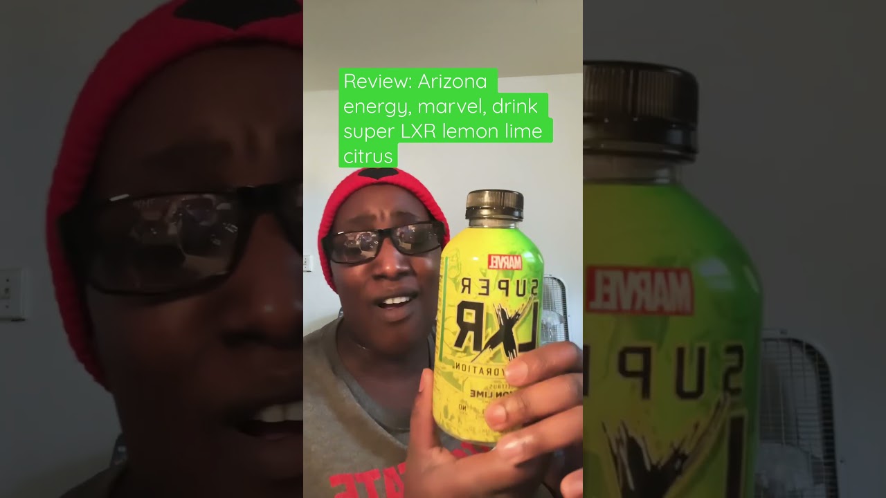 Review: Arizona energy, drink, marvel, super LXR hero hydration citrus, lemon lines