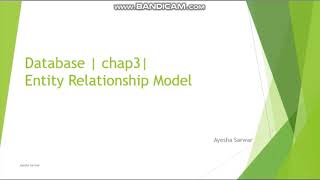 Entity Relationship Model -|Database chapter 3| Part1