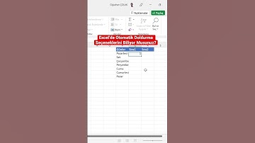 #excel ‘de Otomatik Doldurma Seçeneklerini Biliyor Musunuz? #shorts