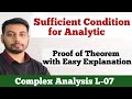 Sufficient Condition for Analytic Function | Cauchy Riemann Equation | Complex Analysis