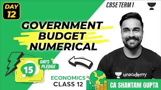 Government Budget - Numerical | Final Revision War | CBSE Term 1 | Economics Class 12 | Shantam Sir