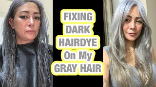GRAY HAIR TRANSITION | TONED MY HAIR WITH DARK DYE AND HOW I FIXED IT | GRAY HAIR PROBLEMS