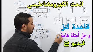 الحث الكهرومغناطيسي :قاعدة لنز و حل أمثلة هامة -فيديو 2 -فيزياء 3 ثانوي 2021 -م. محمود صلاح