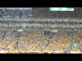 The Crowd at Maracanã sings the Brazilian National Anthem before the 2013 Confederations Cup final