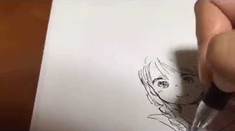 ボールペンで眼鏡っ娘を一発描き 栃木 足利 イラスト Youtube