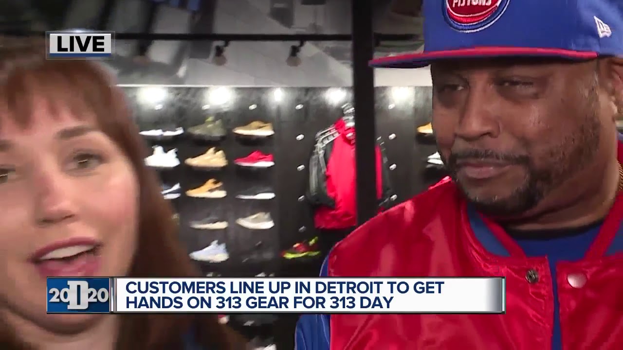 Customers line up in Detroit for 313 dear on 313 day