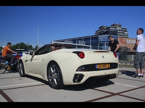 Cream White Ferrari California Acceleration Sounds! (1080p Full HD)