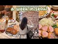 Seoul vlog  cafe hopping croissant waffle coex library what i eat udon  katsu friends