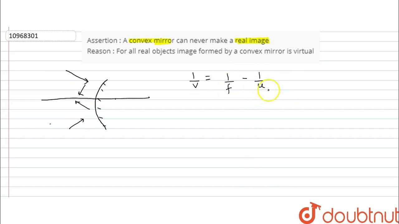 Assertion A convex mirror can never make a real image Reason For