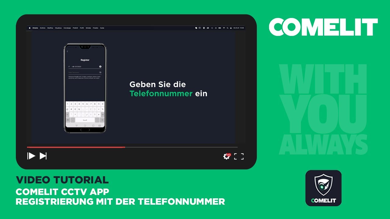 COMELIT | App Registrierung per Telefonnnummer
