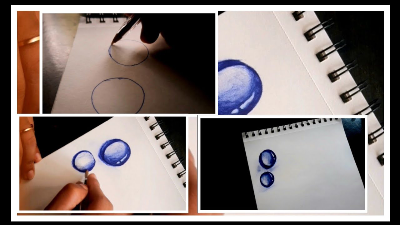 How To Draw Realest Water Drops With Ballpoint Pen - YouTube
