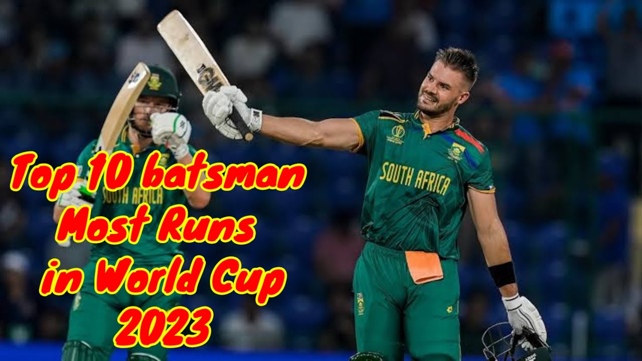 Top 10 batsman Most Runs in World Cup 2023 - YouTube